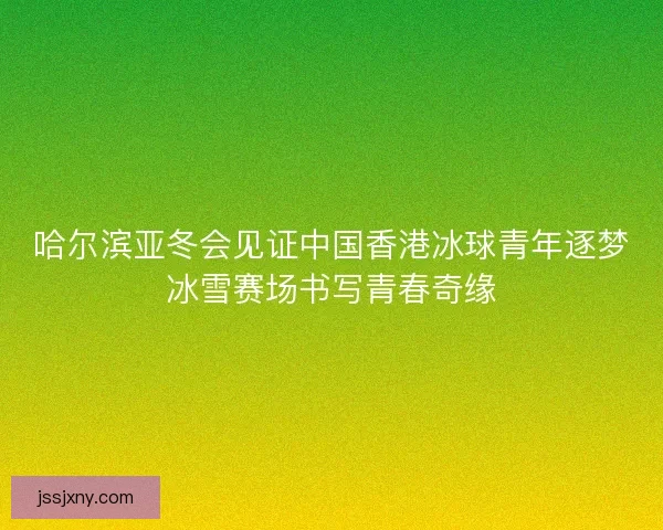 哈尔滨亚冬会见证中国香港冰球青年逐梦冰雪赛场书写青春奇缘